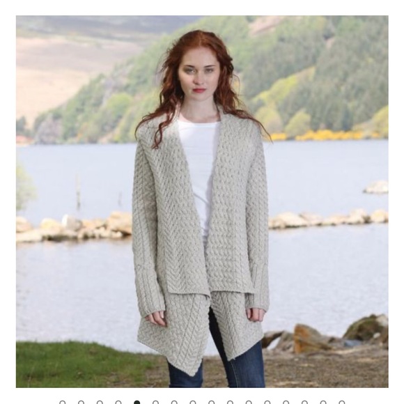 IrelandsEye Sweaters - IrelandsEye Knitwear 100% Merino Wool Glenross Waterfall Cardigan Size Small